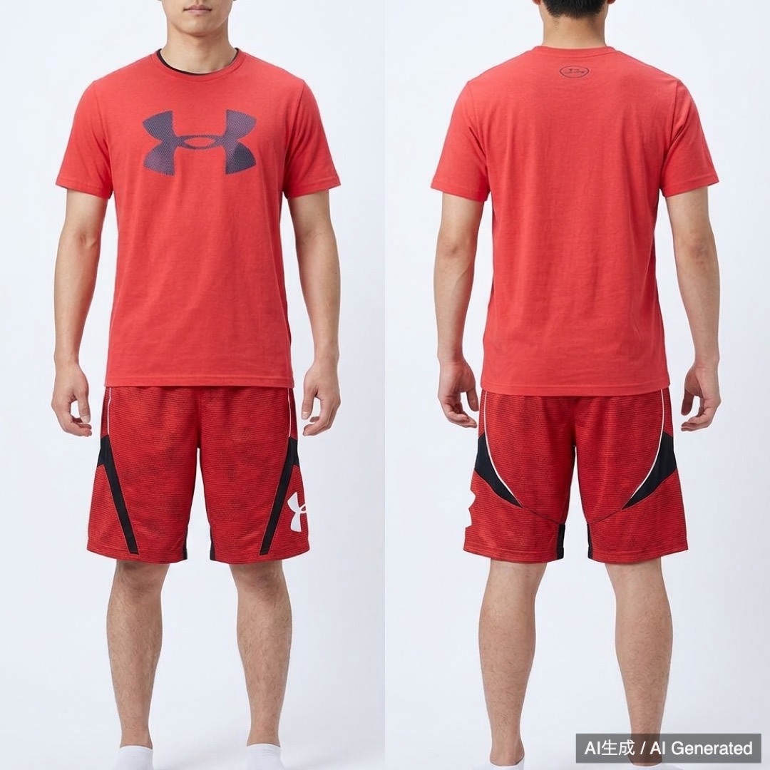 Under Armour セットアップ 上下 レッド MD (1/8)