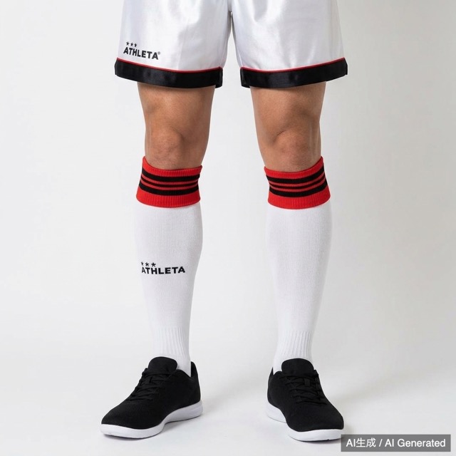 ATHLETA サッカーユニフォーム 上下セット 赤白 4 ソックス付