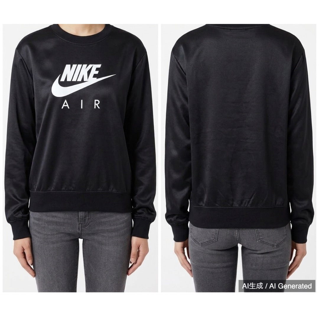 NIKE AIR カットソー クルーネック スウェット サテン レディースM (1/6)