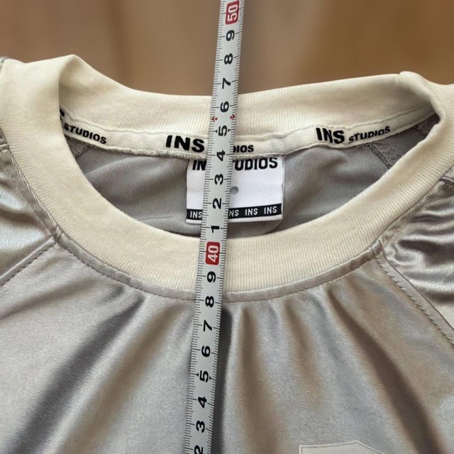 INS STUDIOS シルバー 半袖Tシャツ Sサイズ チビT (3/4)