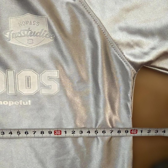 INS STUDIOS シルバー 半袖Tシャツ Sサイズ チビT (4/4)