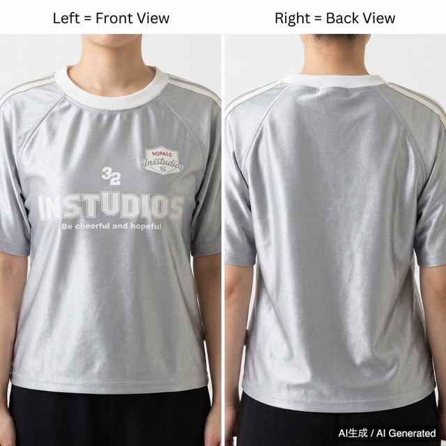 INS STUDIOS シルバー レディース 半袖Tシャツ Sサイズ チビT
