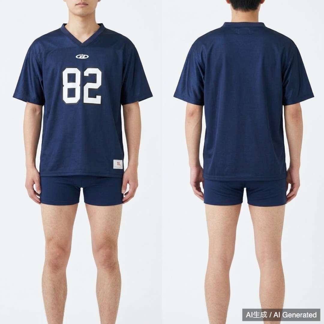 MR HEARTS ナンバリング Tシャツ ネイビー XL (1/6)
