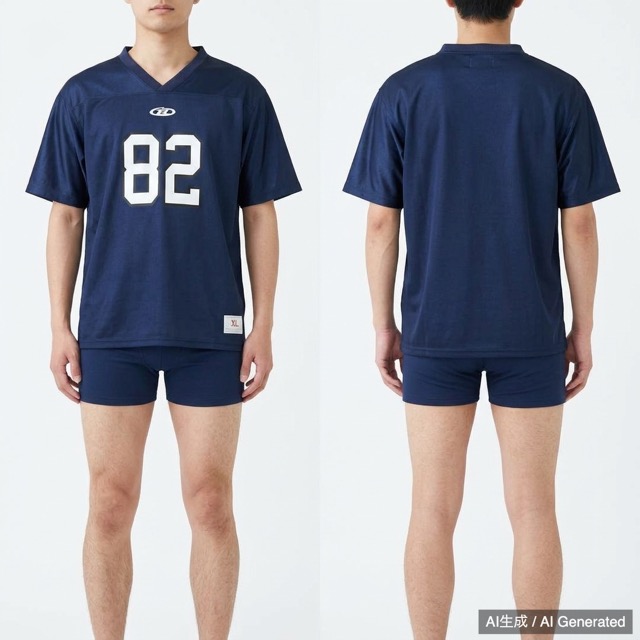 MR HEARTS ナンバリング Tシャツ ネイビー XL