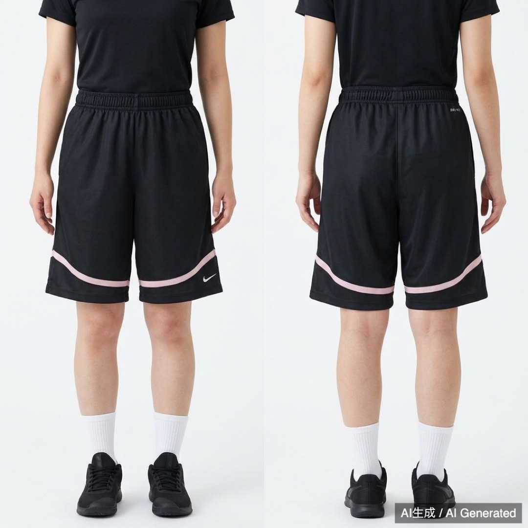 Nike DRI-FIT レディース バスケットボールパンツ 黒/ピンク (1/6)