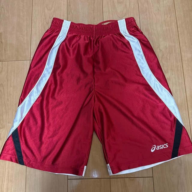 asics バスケットボールパンツ バスパン レッド 光沢 (1/2)