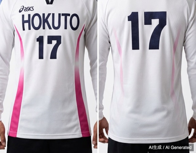 asics HOKUTO 17 バレーボールユニフォーム 長袖シャツ