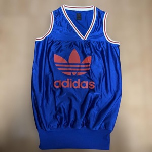 adidas ノースリーブ トレフォイルロゴ ブルー Sサイズ