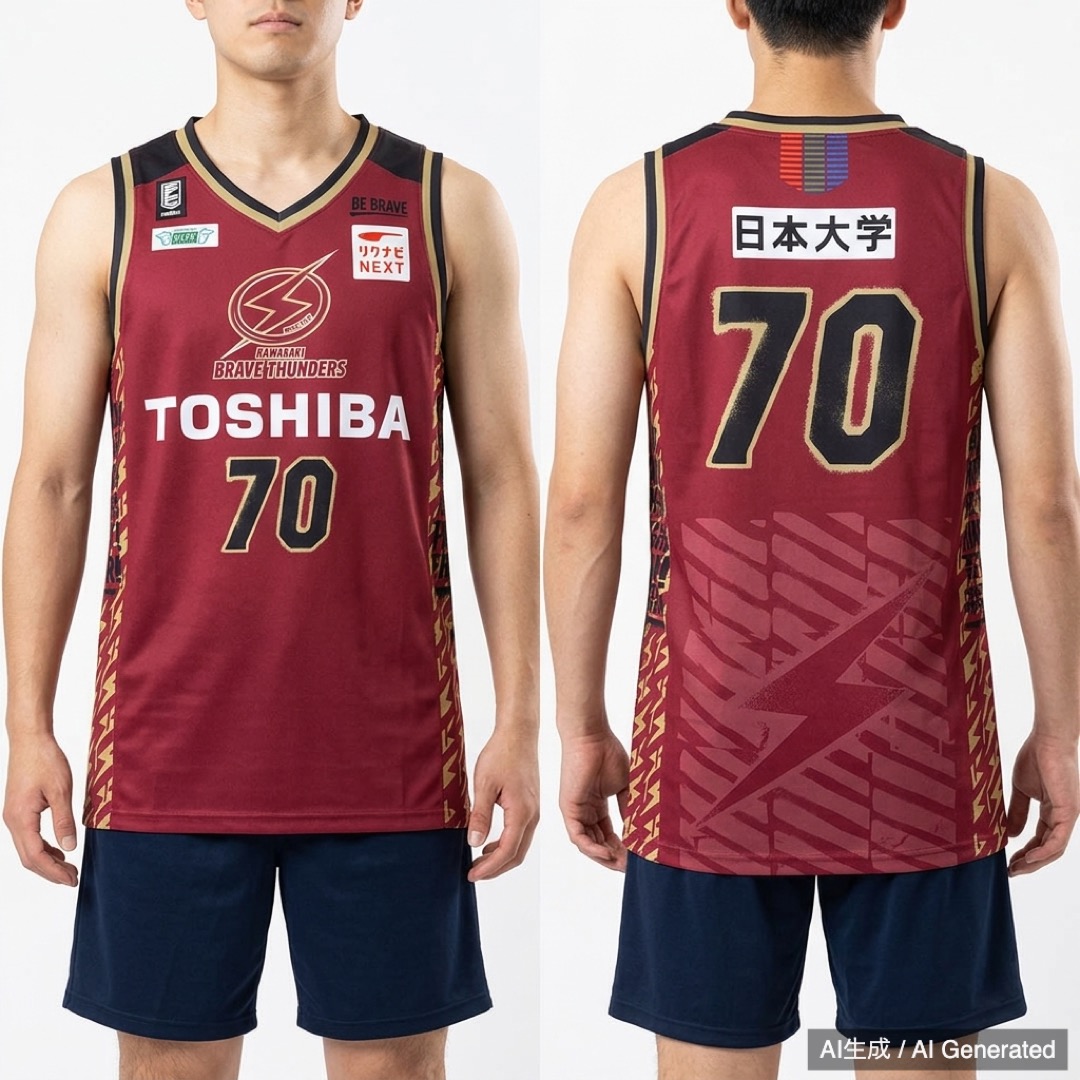 川崎ブレイブサンダース 応援 バスケ ユニフォーム2枚セット 70 (1/3)