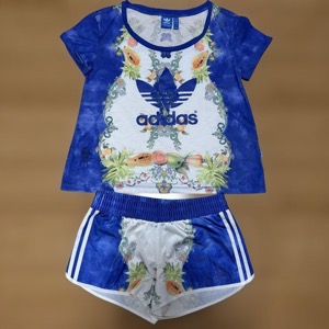り*う様 adidas レディース 花柄セットアップ 上M/下LL