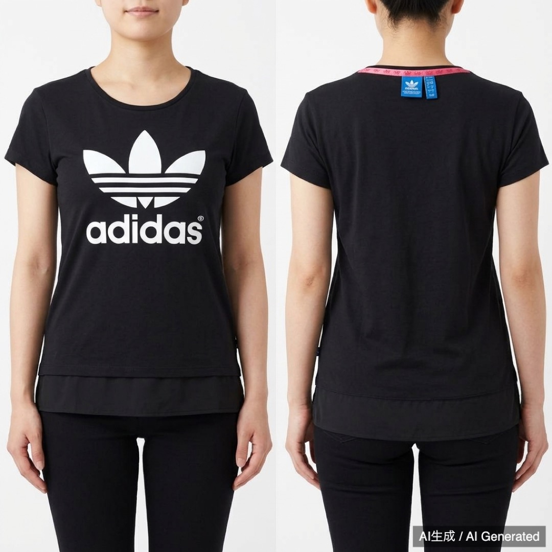 adidas 半袖Tシャツ 黒 レディースM (1/7)