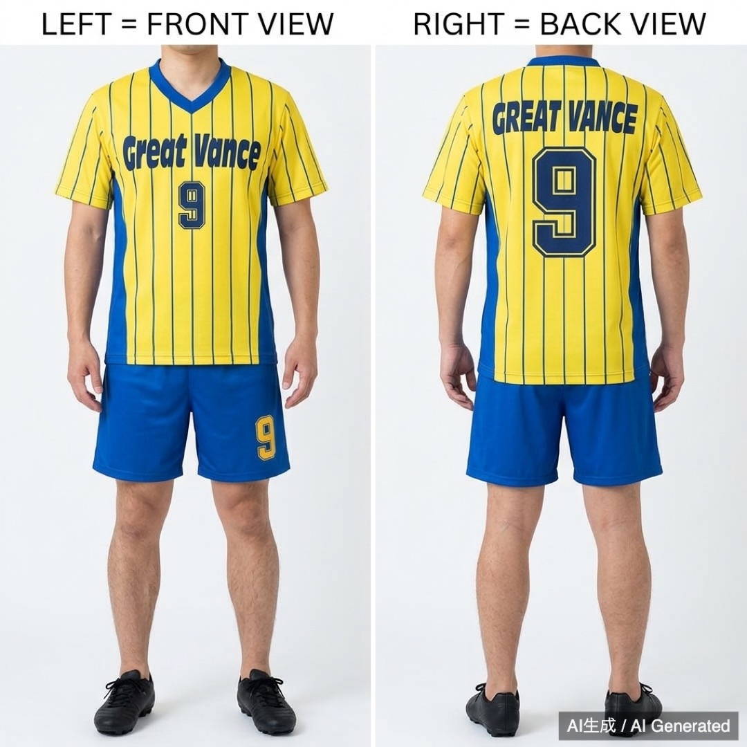 Great Vance サッカー ユニフォーム 上下セット 背番号9 サイズS (1/9)