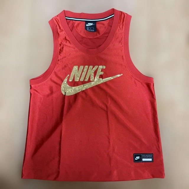 NIKE ノースリーブシャツ レッド レディース Mサイズ (1/4)