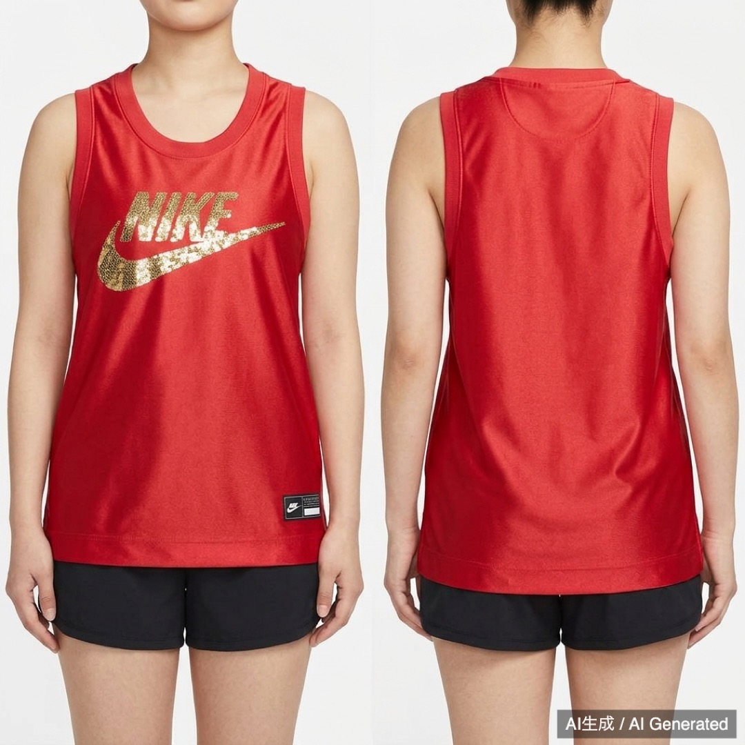 NIKE ノースリーブシャツ レッド レディース Mサイズ (1/5)