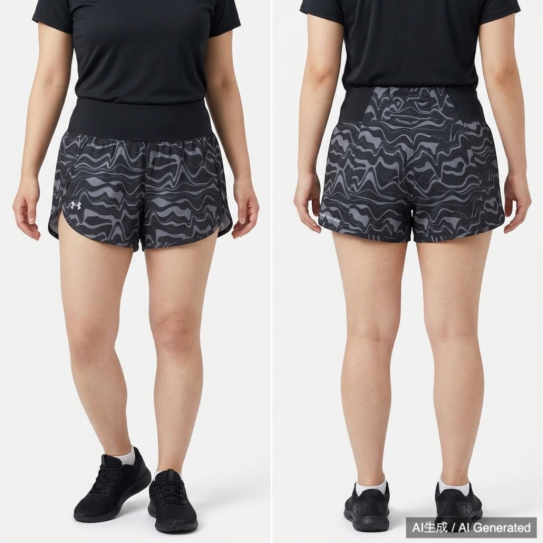 UNDER ARMOUR レディース ランニングショーツ ランパン 黒/グレー (1/4)