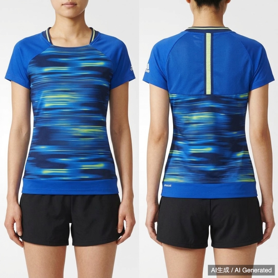 adidas response climacool レディース Tシャツ 青/黄 (1/4)