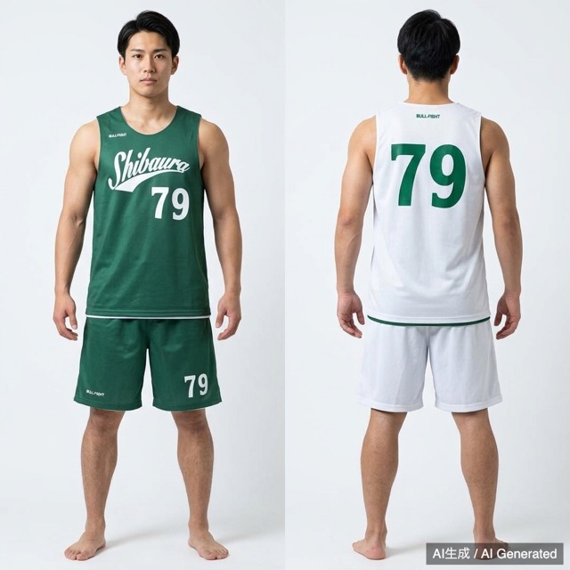 芝浦工業大学附属高校 バスケ部ユニフォーム 上下 セット リバーシブル #79