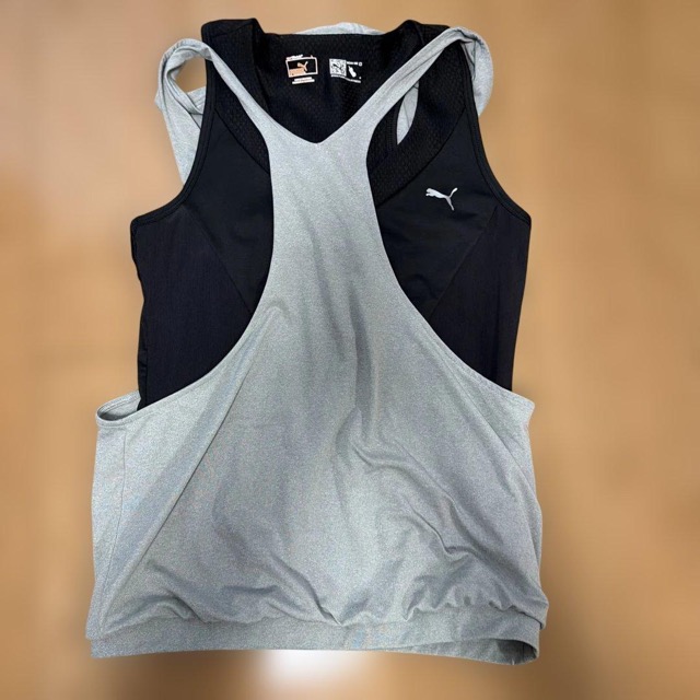 Puma フード付きタンクトップ グレー/ブラック レディース L (2/4)