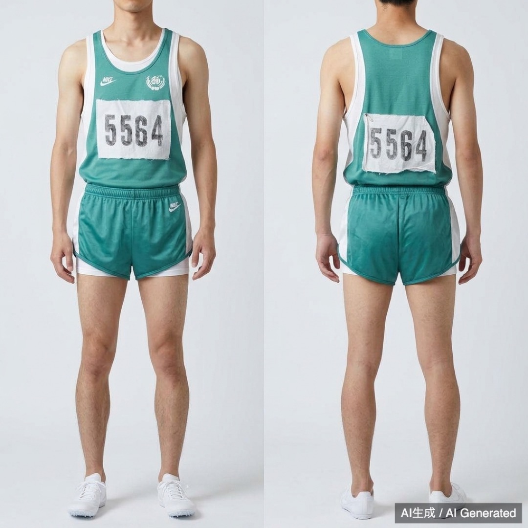 NIKE 陸上競技用ユニフォーム上下セット メンズ グリーン ※ゴム緩 (1/9)