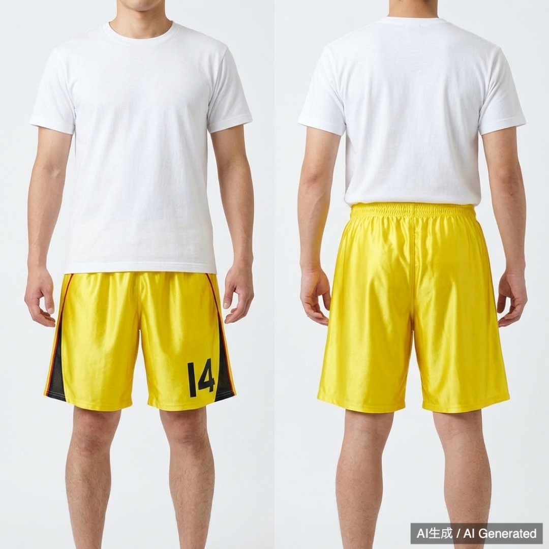 MUNTER イエロー サッカー パンツ L 光沢 ※ゴムなし (1/4)
