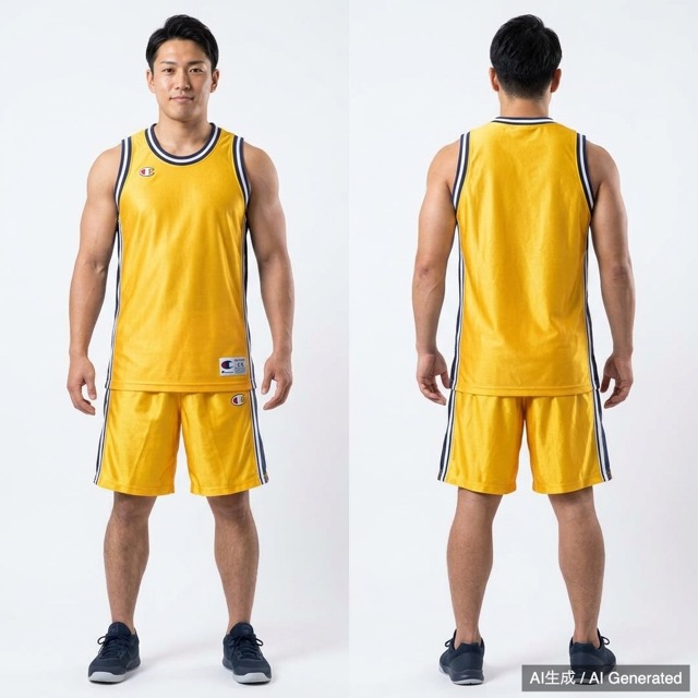 Champion バスケットボール部 ユニフォーム 上下セット S 光沢