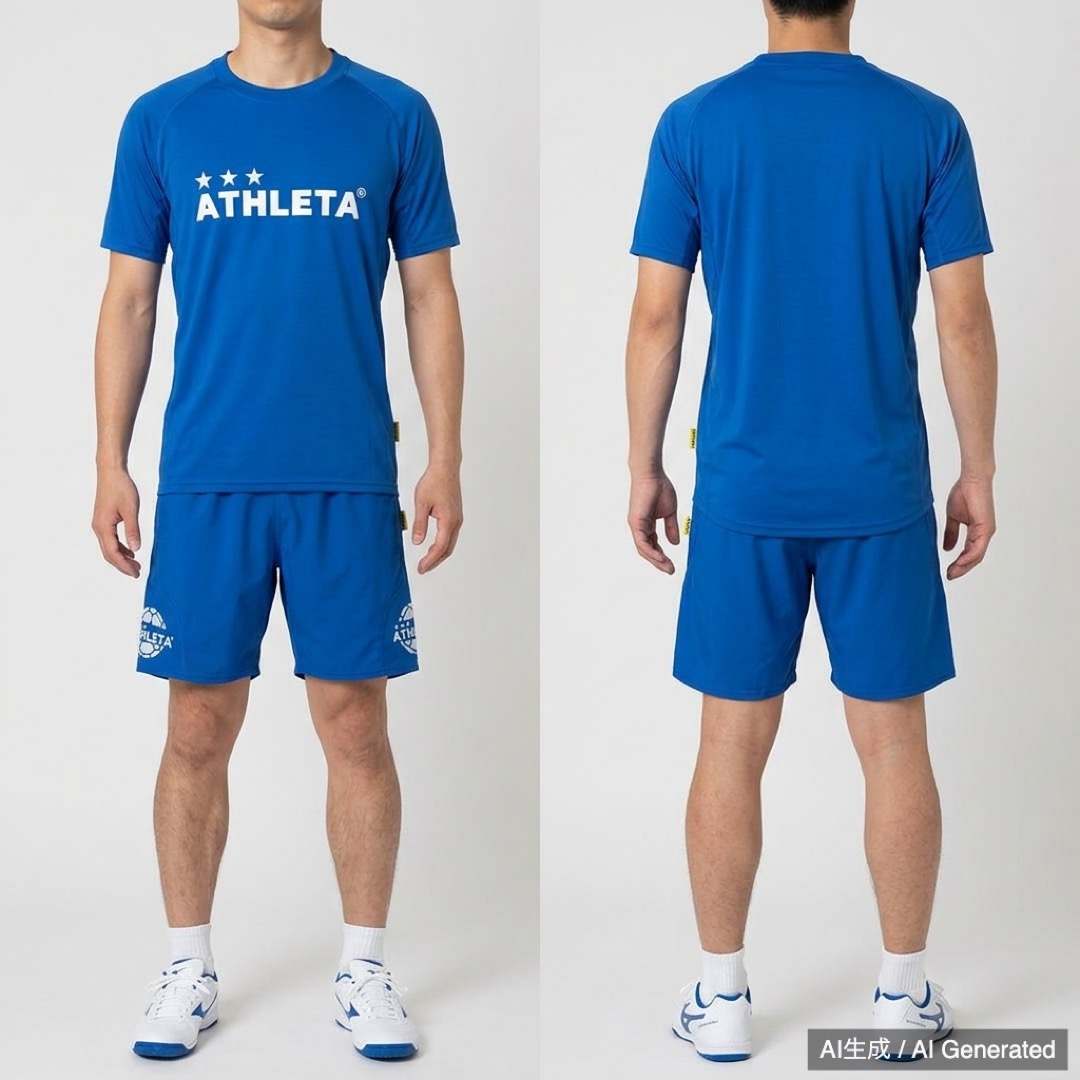 ATHLETA アスレタ ユニフォーム 上下セット ブルー Mサイズ (1/9)