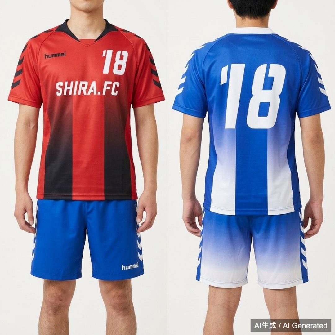 タグ付き SHIRA.FC サッカー ユニフォーム 上下セット (1/9)