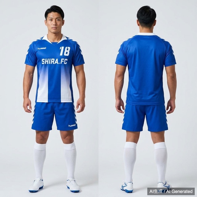 タグ付き SHIRA.FC サッカー ユニフォーム 上下セット