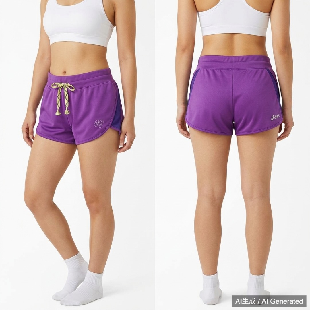asics レディース ランニングショーツ S 紫 (1/4)