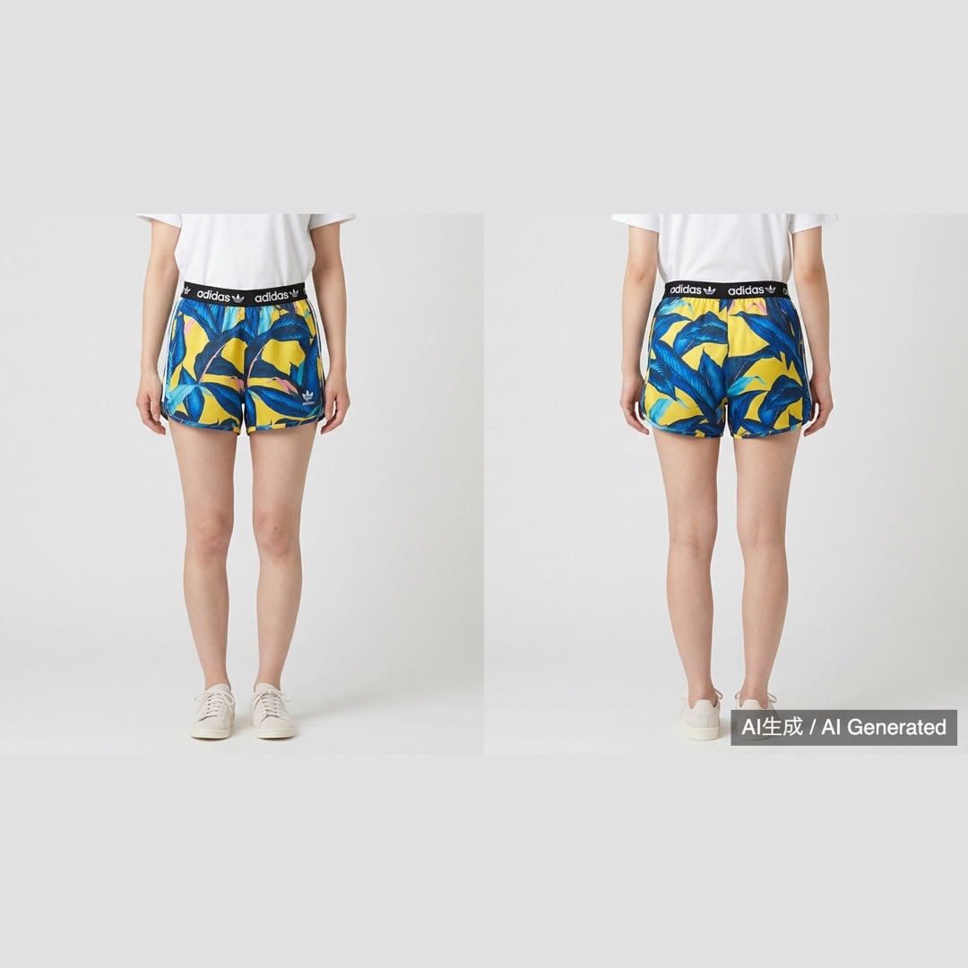 adidas レディース 葉柄ショートパンツ UK 14 (1/4)