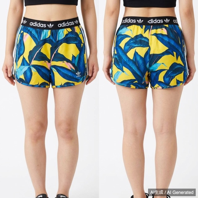adidas レディース 葉柄ショートパンツ UK 14
