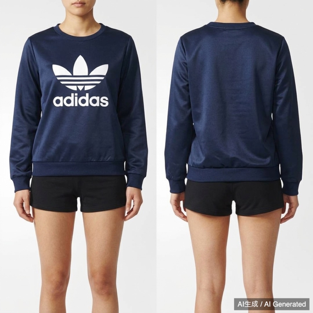 adidas レディース ネイビー トレーナー XL (1/7)