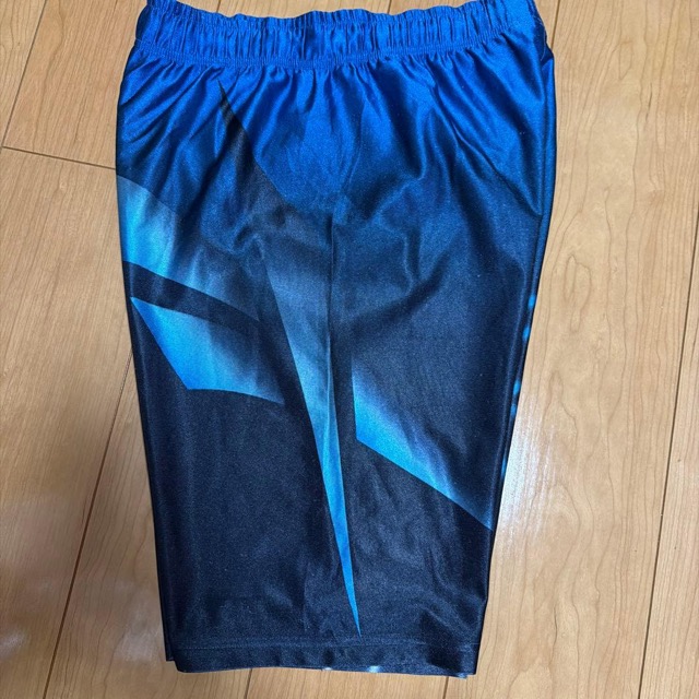 Reebok バスケットボールパンツ 黒/青 光沢 (5/5)