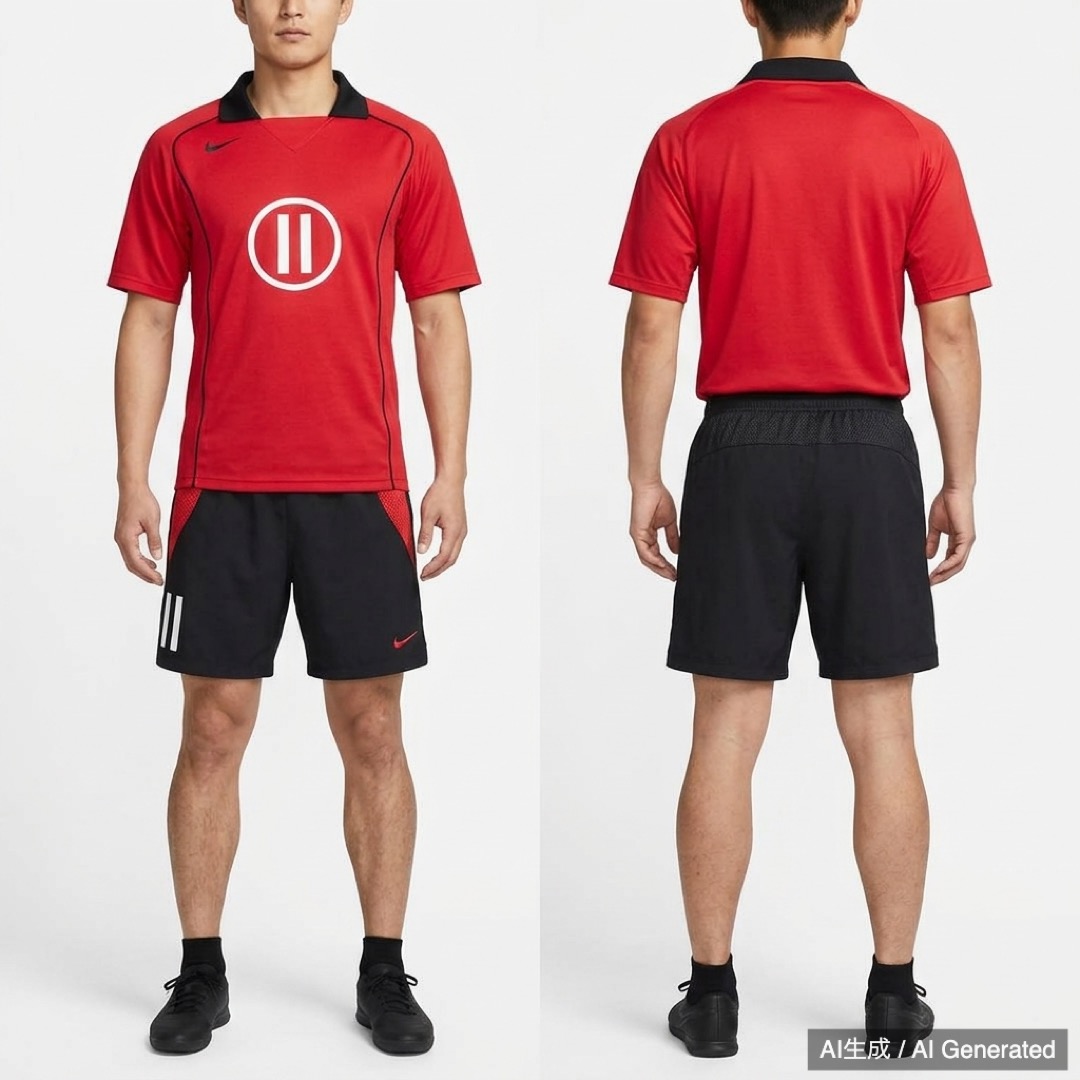 Nike Dri-FIT サッカーユニフォーム 上下セット L レッド/ブラック (1/9)