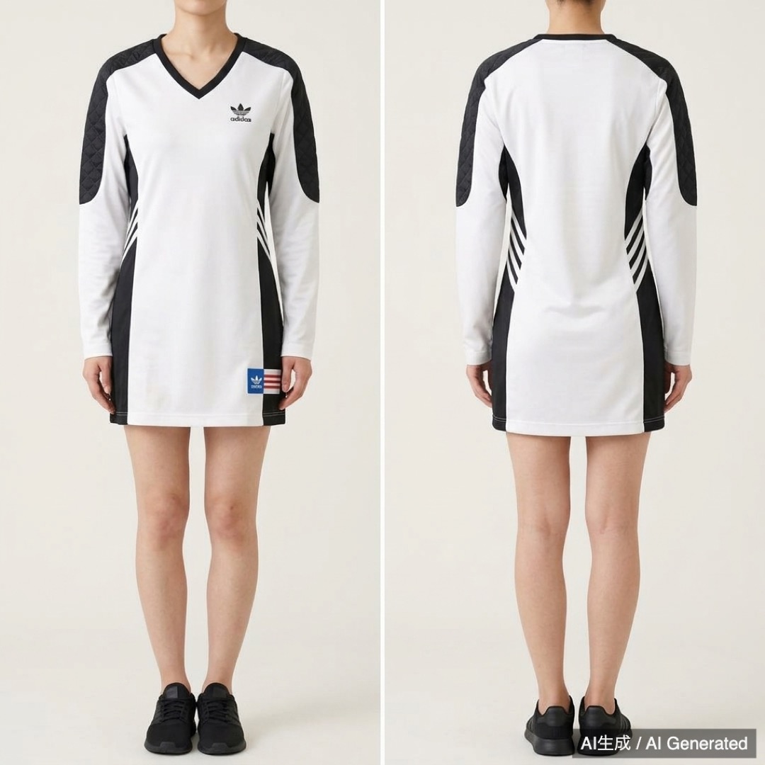 adidas ritaora ワンピース レディース M ホワイト/ブラック (1/8)