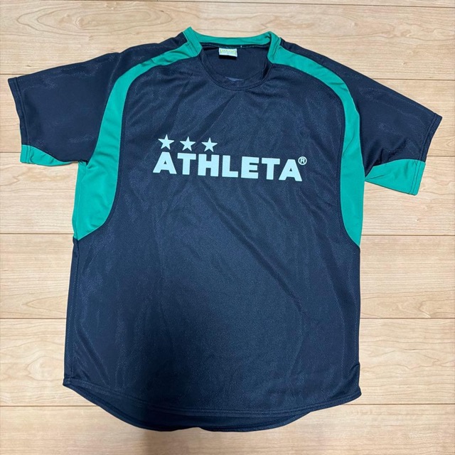 ATHLETA サッカー ユニフォーム 上下 インナー フルセット 黒/緑 L (2/8)