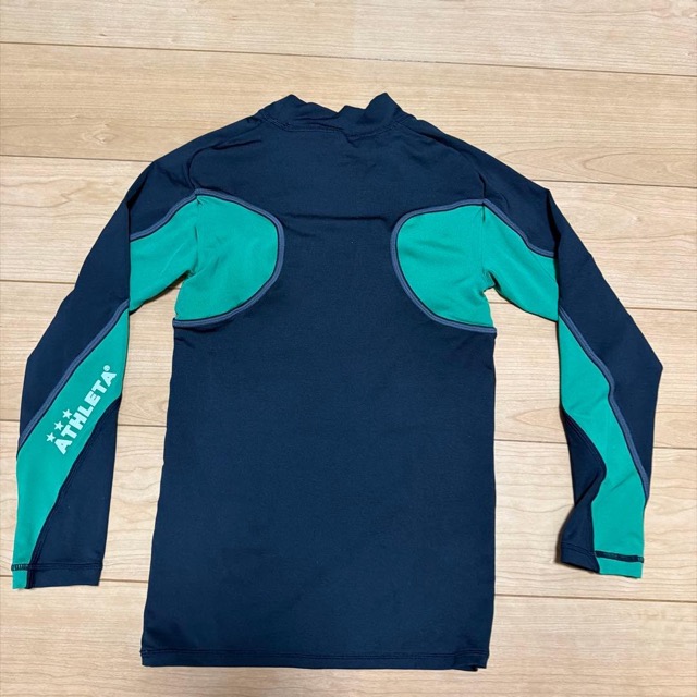 ATHLETA サッカー ユニフォーム 上下 インナー フルセット 黒/緑 L (8/8)