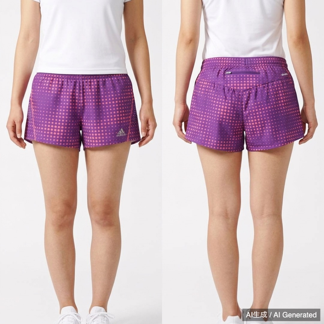 adidas 紫・ピンク ドット柄 ショートパンツ レディースL (1/4)