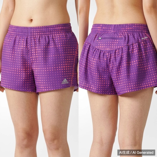 adidas 紫・ピンク ドット柄 ショートパンツ レディースL