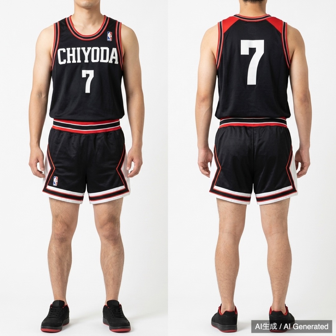レトロ NBA CHIOYDA ユニフォーム サイズLL 番号7 上下 セット (1/4)