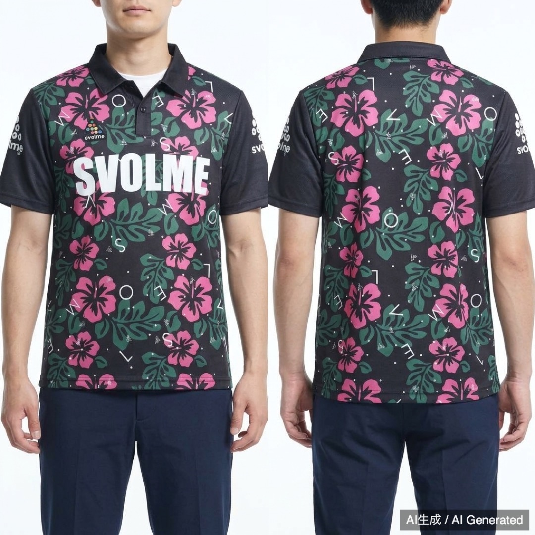 SVOLME 花柄シャツ Sサイズ 黒/ピンク (1/4)