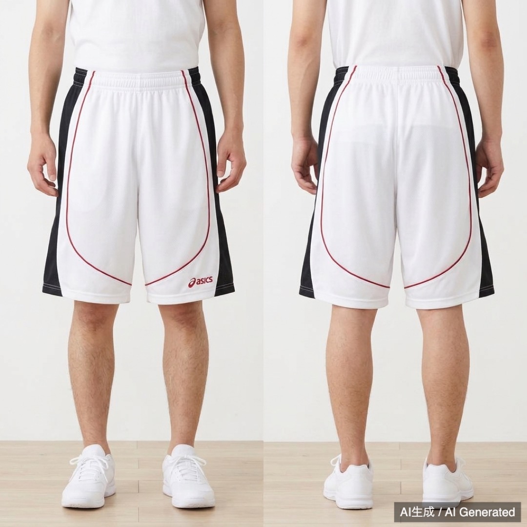 asics バスケットボールパンツ M ホワイト/ブラック (1/4)