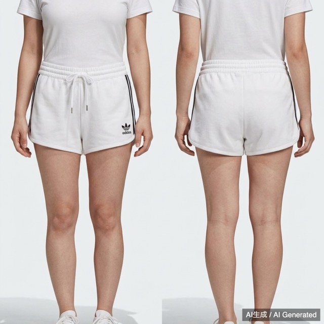 adidas レディース ショートパンツ ホワイト トレフォイル