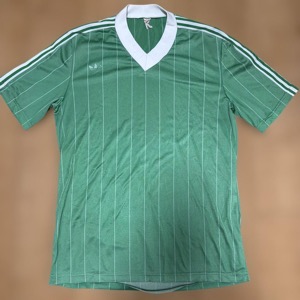 激レア 古着 adidas 緑 ストライプ Vネック Tシャツ