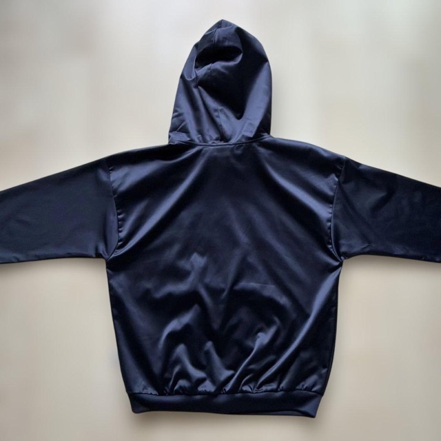 adidas 黒 パーカー フーディー Mサイズ 光沢サテン (2/7)
