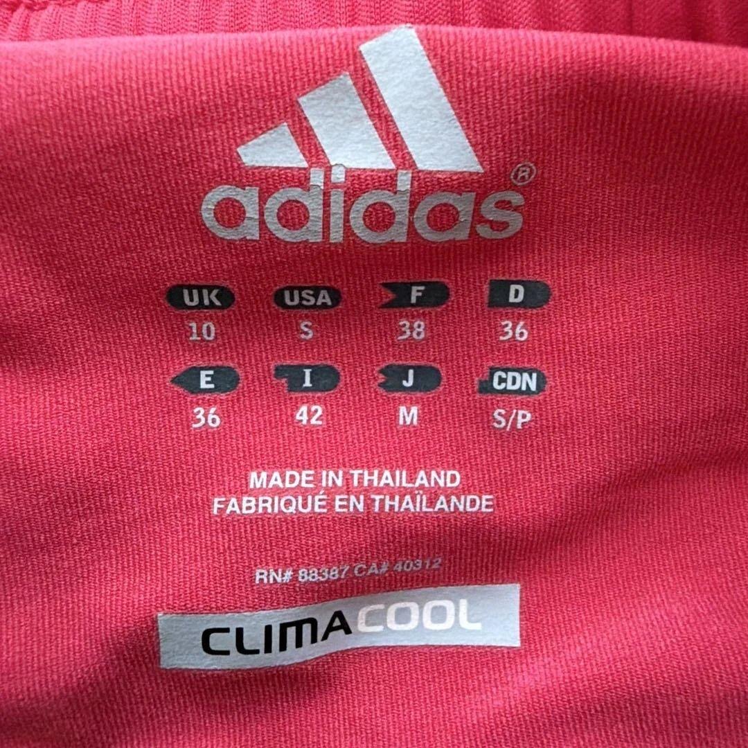 adidas レディース テニスウェア 上下セット ピンク グリーン (8/9)