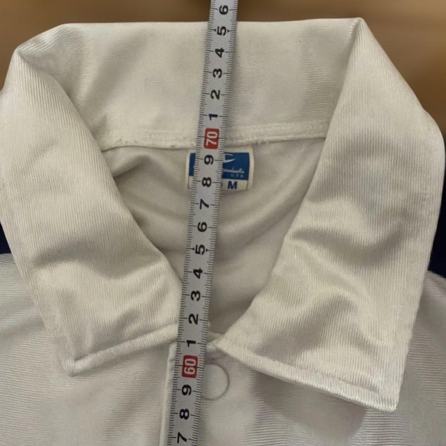 Champion ウォームアップウェア Mサイズ ホワイト/ネイビー 光沢 (5/6)