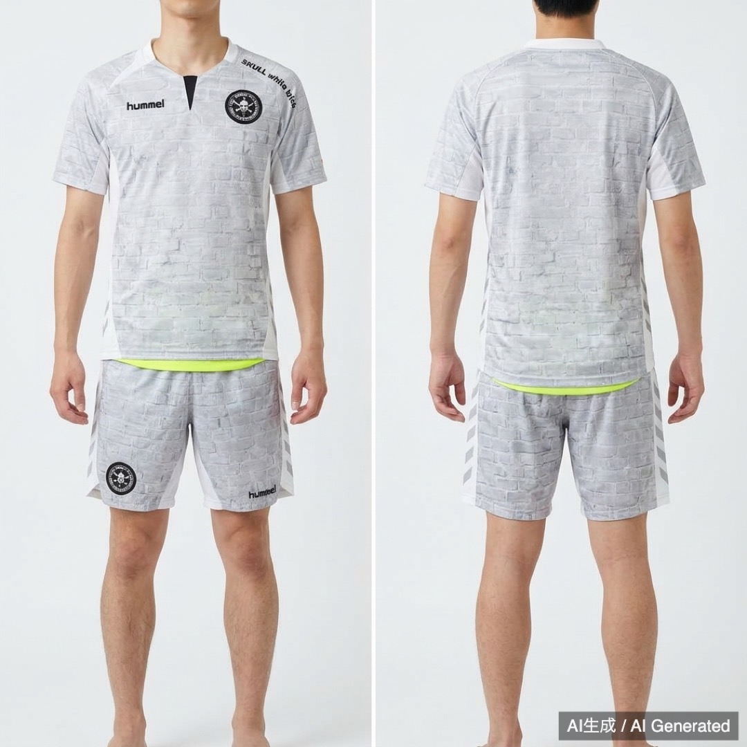 hummel FC Skull サッカーユニフォーム 上下 Mサイズ ホワイト (1/9)